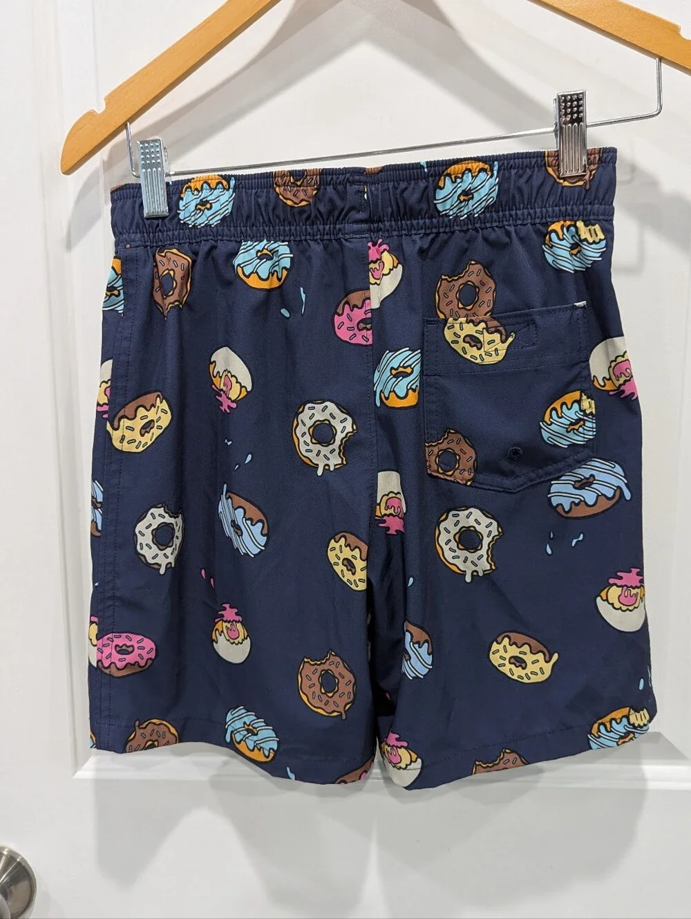 Abercrombie Kids A&F Navy Blue Donut Swim Trunks Swimsuit Board Shorts Boy 11 12